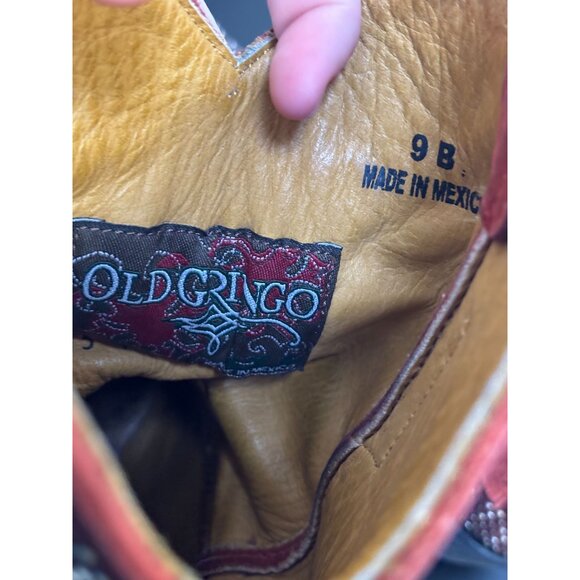 Old Gringo Red Suede Studded Cowboy Boots - Picture 7 of 9